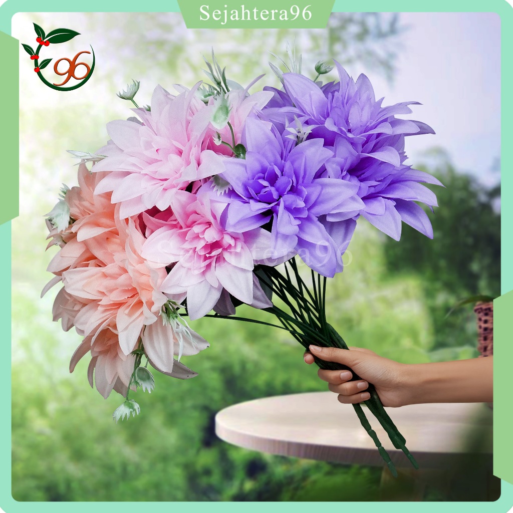 1PCS Kuntum Kepala Bunga Krisan Jumbo Diameter 14CM /artifisial/rose/grosir/import/putih/hiasan/pals