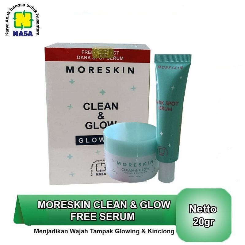 Clean & Glow Nasa - Moreskin Clean & Glow - Cream Wajah Moreskin