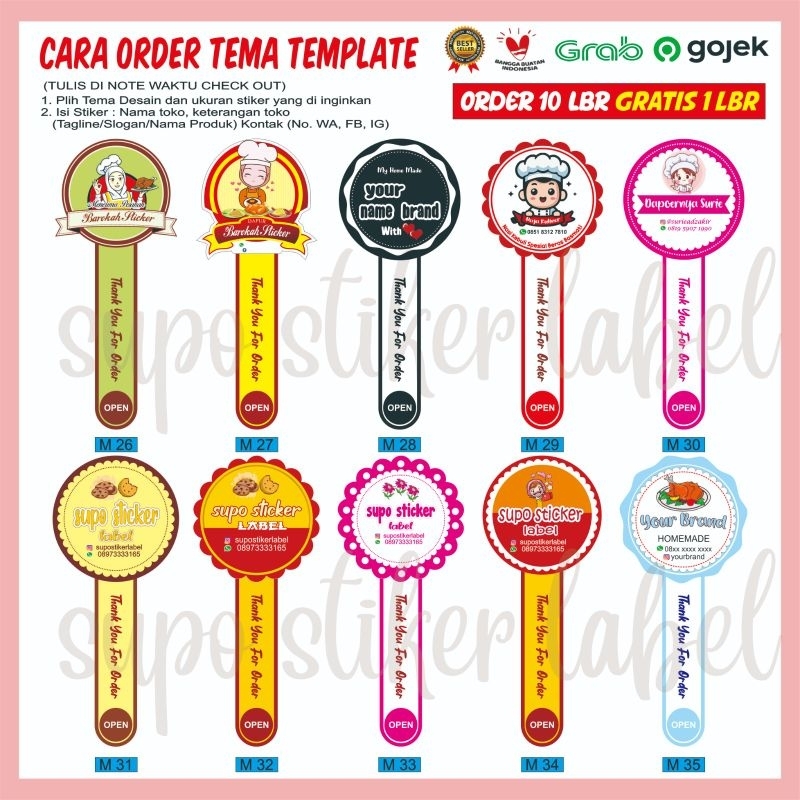 

cetak stiker label makanan cetak stiker label segel cetak stiker toples kue