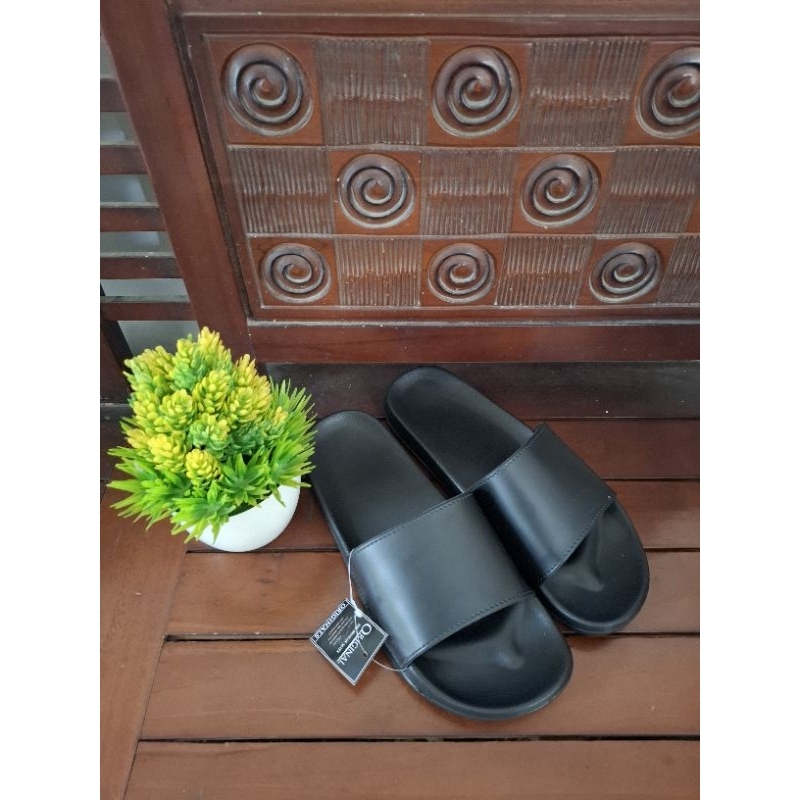 sandal slop pria wanita Eva/sandal slide slop upper warna hitam