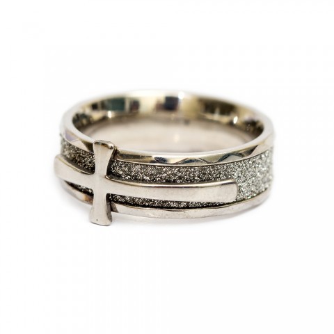 Yeraya Cincin Salib Stainless Steel Salib Panjang Cincin doa Bapa Kami Cincin titanium Cincin anti k