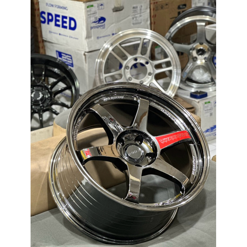 Velg TE37 SL Blackchrome R18 Lebar 9,5 Kondisi Baru