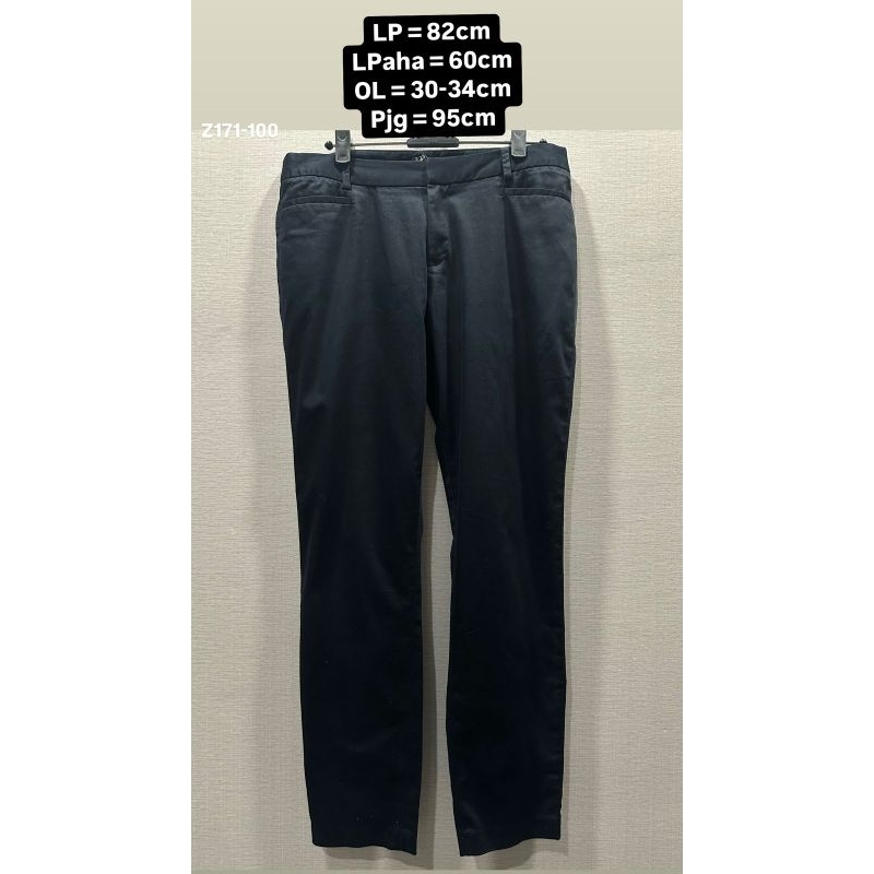 Z171-100 PRELOVED Brand G2000 CELANA PANJANG BAHAN WANITA KERJA FORMAL HITAM Size L