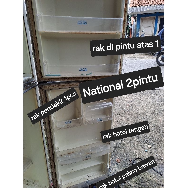 Rak di pintu bekas kulkas merk  NATIONAL
