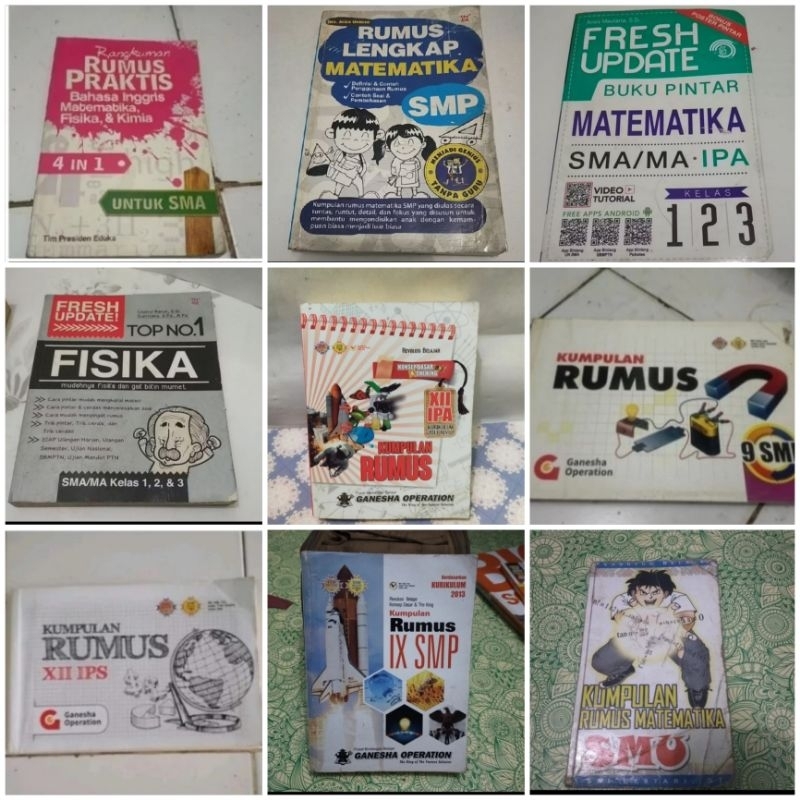 Kumpulan rumus lengkap matematika SMP/ Kumpulan rumus 9 SMP / Kumpulan rumus matematika SMU/ rumus I
