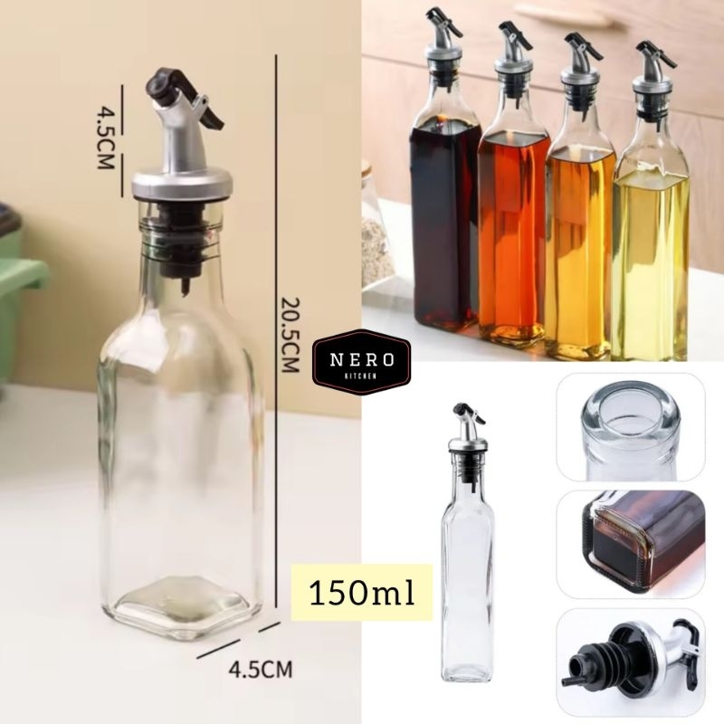 Botol Minyak Kaca 150ml / Botol sauce kaca / Glass Oil Bottle Dispenser Sauce Vinegar Wine 150ml / A