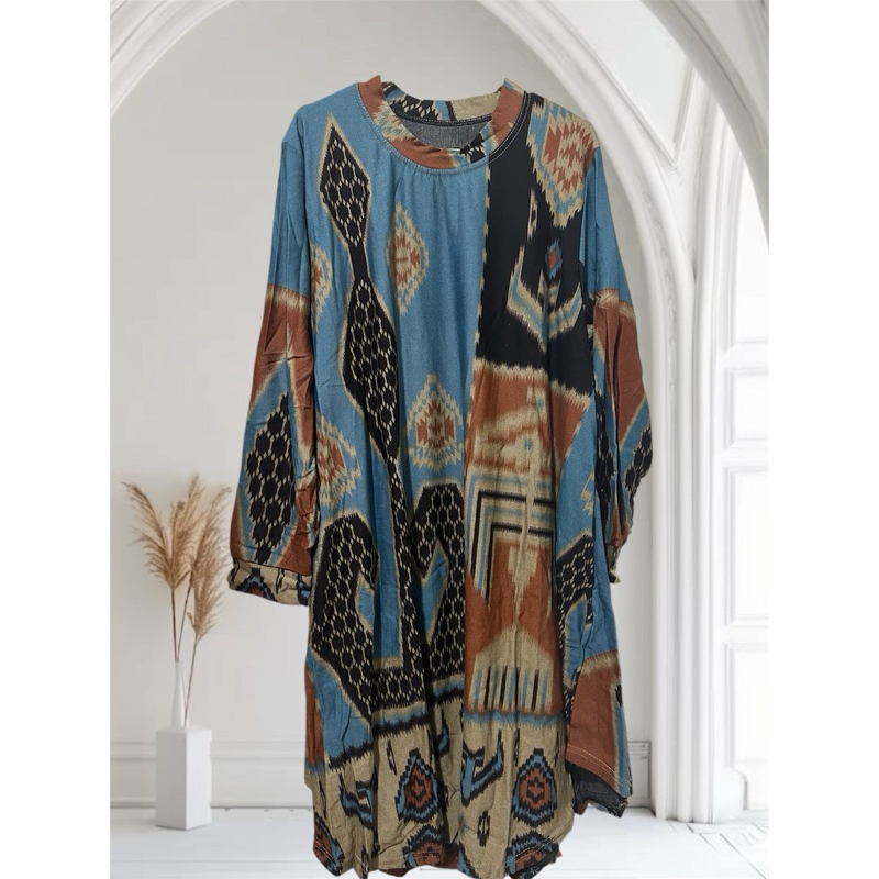 Tunik muslim fashion bahan calvin jeans ukuran jumbo