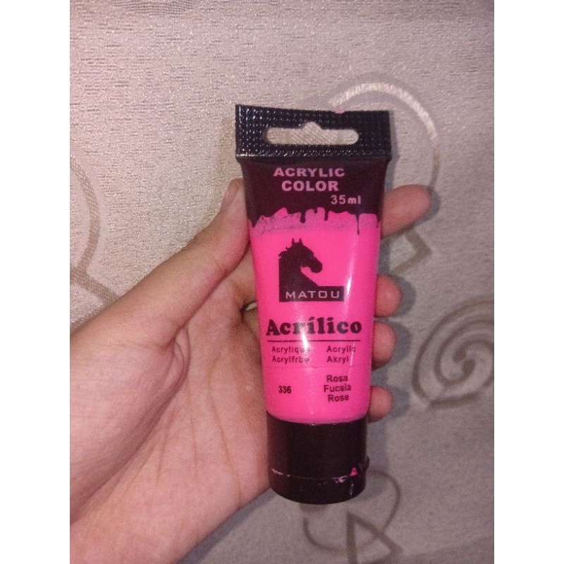 Cat Akrilik Acrylic Merk Matou Putih Pink Murah Preloved