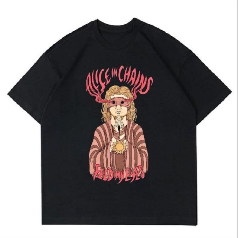 KAOS ALICE IN CHAINS BLACK | T-SHIRT VINTAGE ALICE IN CHAINS | BAJU MOTIF PRINT