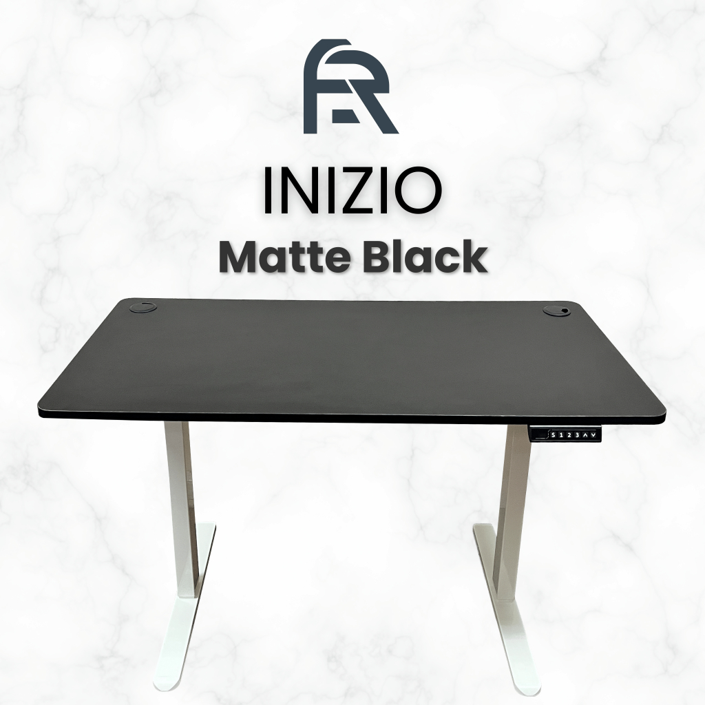 Inizio Table Top - Papan Meja Kantor MDF Finishing Taco HPL - Matte Black ( Hitam ) - 120cm x 60cm
