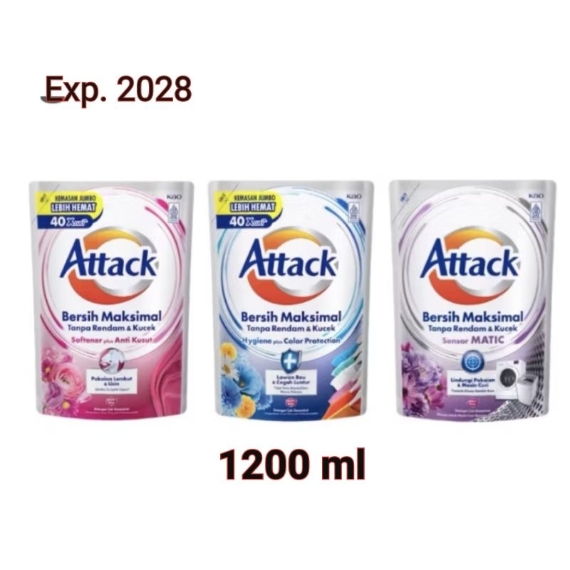 Attack Detergent Cair Sensor Matic, Hygiene Plus, Softener Plus 1200ml, Attack Jaz1 1200ml