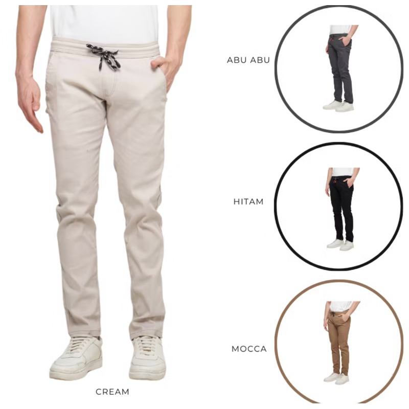 CELANA CHINO PANJANG PRIA PINGGANG KARET | CELANA PANJANG PRIA FIT JUMBO