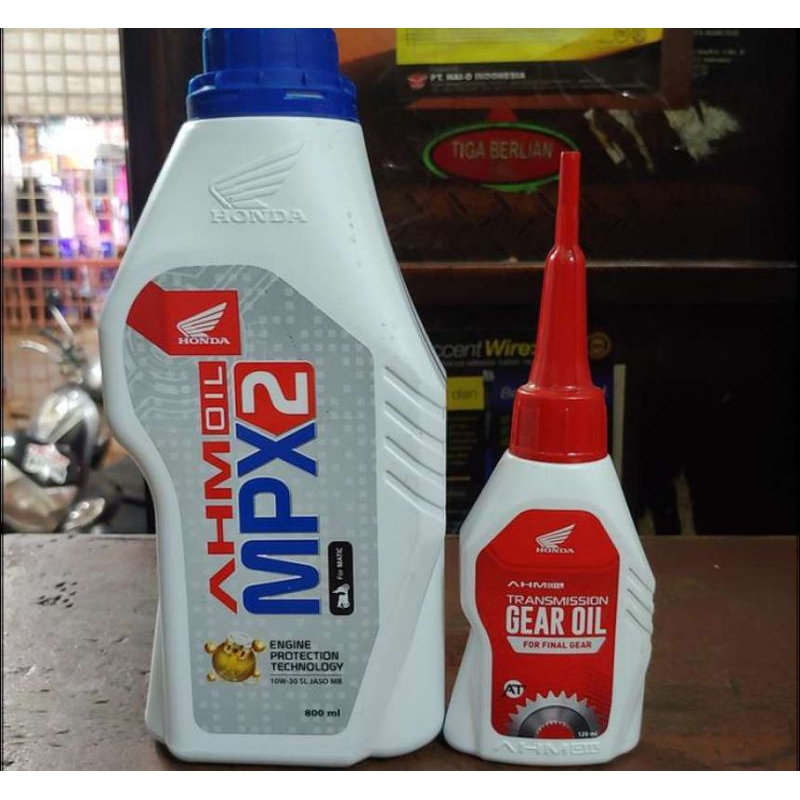 paketan oli Mpx2 plus oli gardan AHM lebih hemat , oli motor matic beat Scoopy space