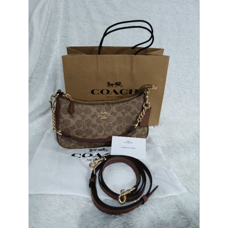 Preloved Coach Teri Shoulder Bag Tan Brown