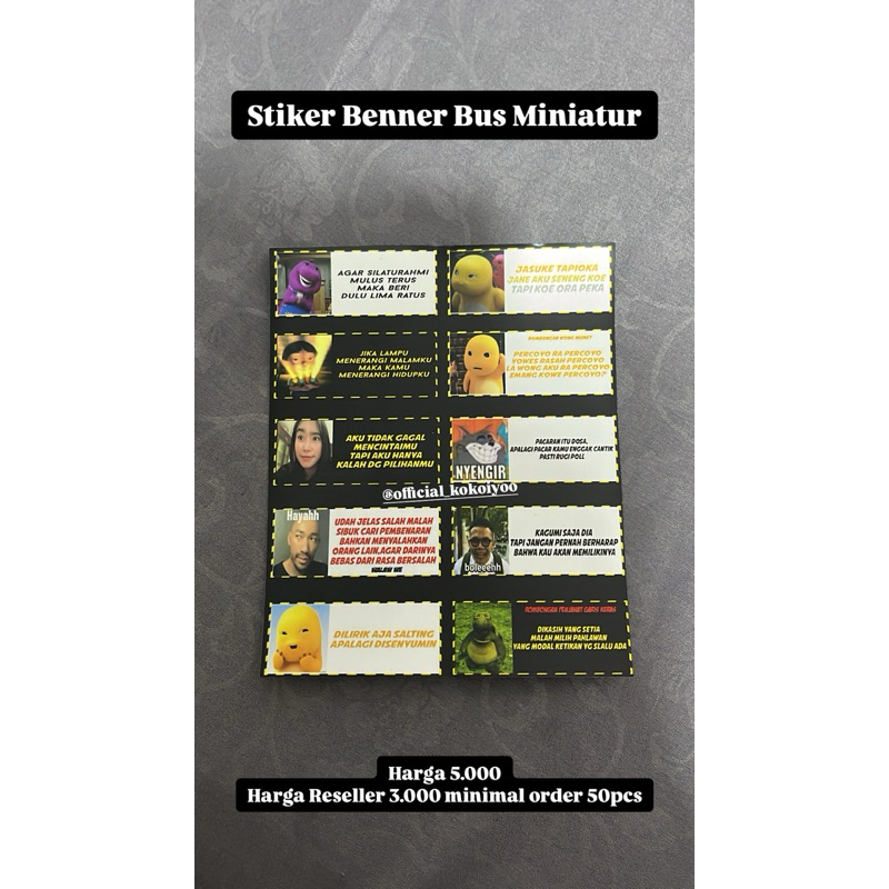 

stiker benner miniatur terlaris