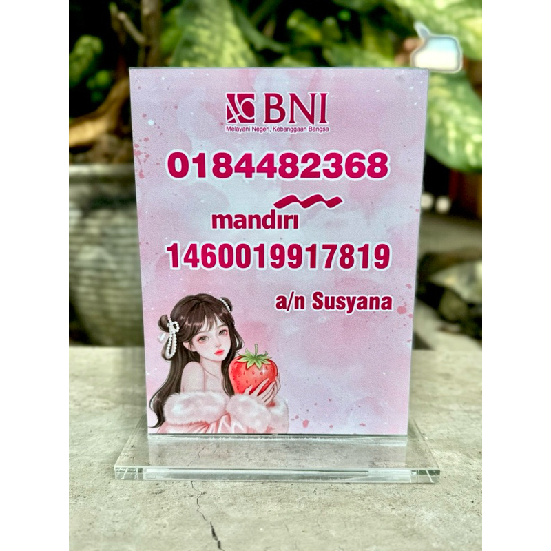 

(BISA COD) AKRILIK MEJA UKURAN 15x20cm BISA CUSTOM REKENING DAN GAMBAR