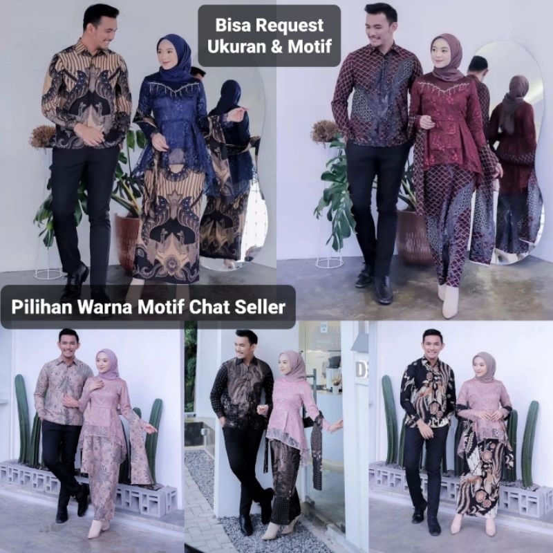 SET KALENA ORI KEBAYA COUPLE KEMEJA PREMIUM / CUSTOM ANAK & SUPER JUMBO / BAJU SETELAN SERAGAM BATIK