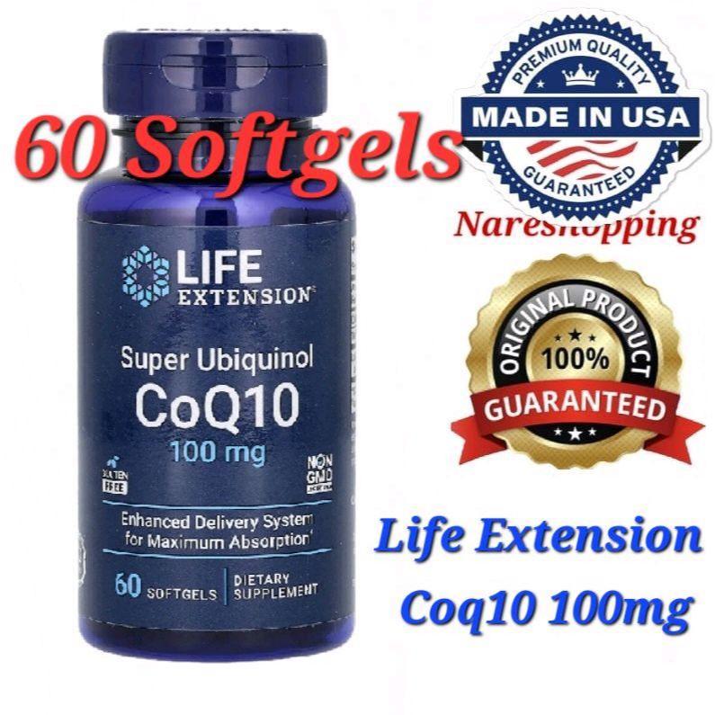 Life Extension Super Ubiquinol Coq10 100 mg 60 Softgels Kaneka 06/2027  Made with Quality Q+®, Kanek