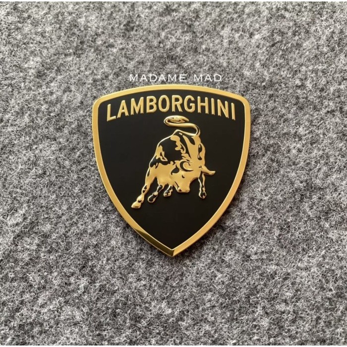 Logo Emblem Mobil Lamborghini, Warna Emas, Aluminium Tipis Benda Kerja,