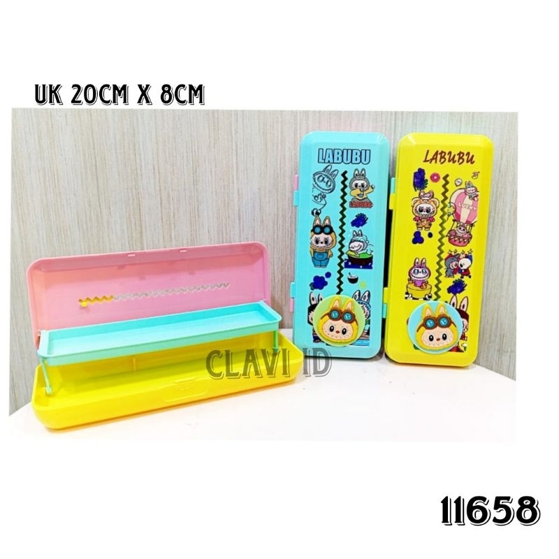 

KOTAK PENSIL PLASTIK TINGKAT LABUBU/TEMPAT PENYIMPANAN PENSIL LABUBU LUCU