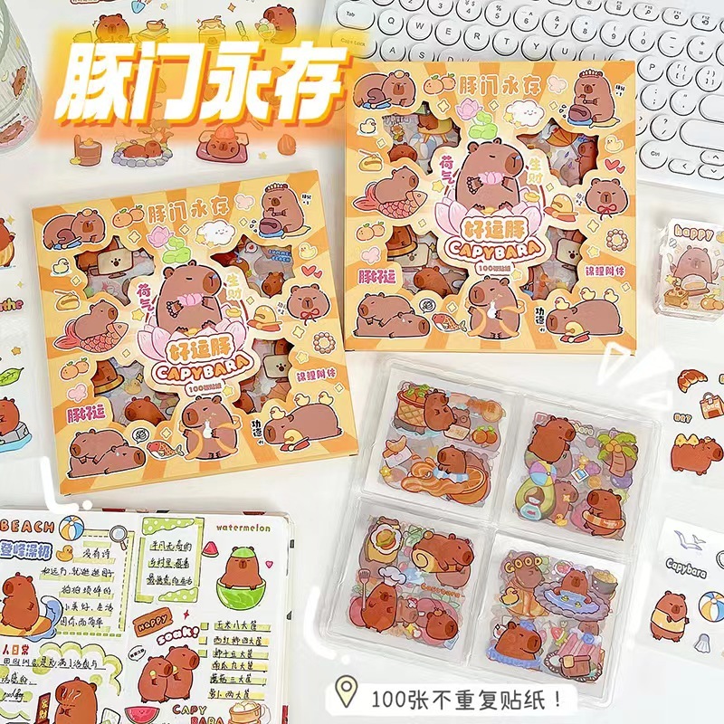 

Mainan Sticker EDISI CAPYBARA Gambar Tempel Big Box isi 100 Lembar Aesthetic Waterproof Sticker