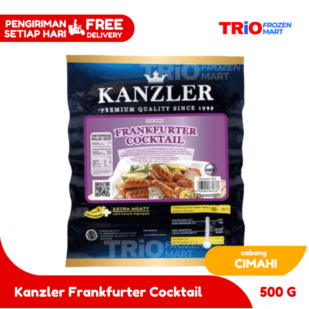 

Kanzler Frankfurter Cocktail 500 gram / Sosis Cocktail Ayam