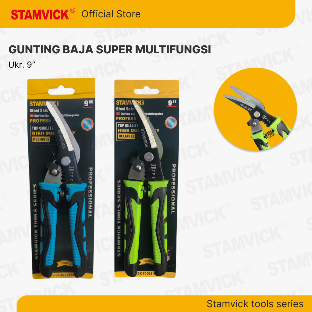 

Gunting Baja Super Multifungsi 9 inch Stamvick / Gunting Serba Guna / Steel Scissors