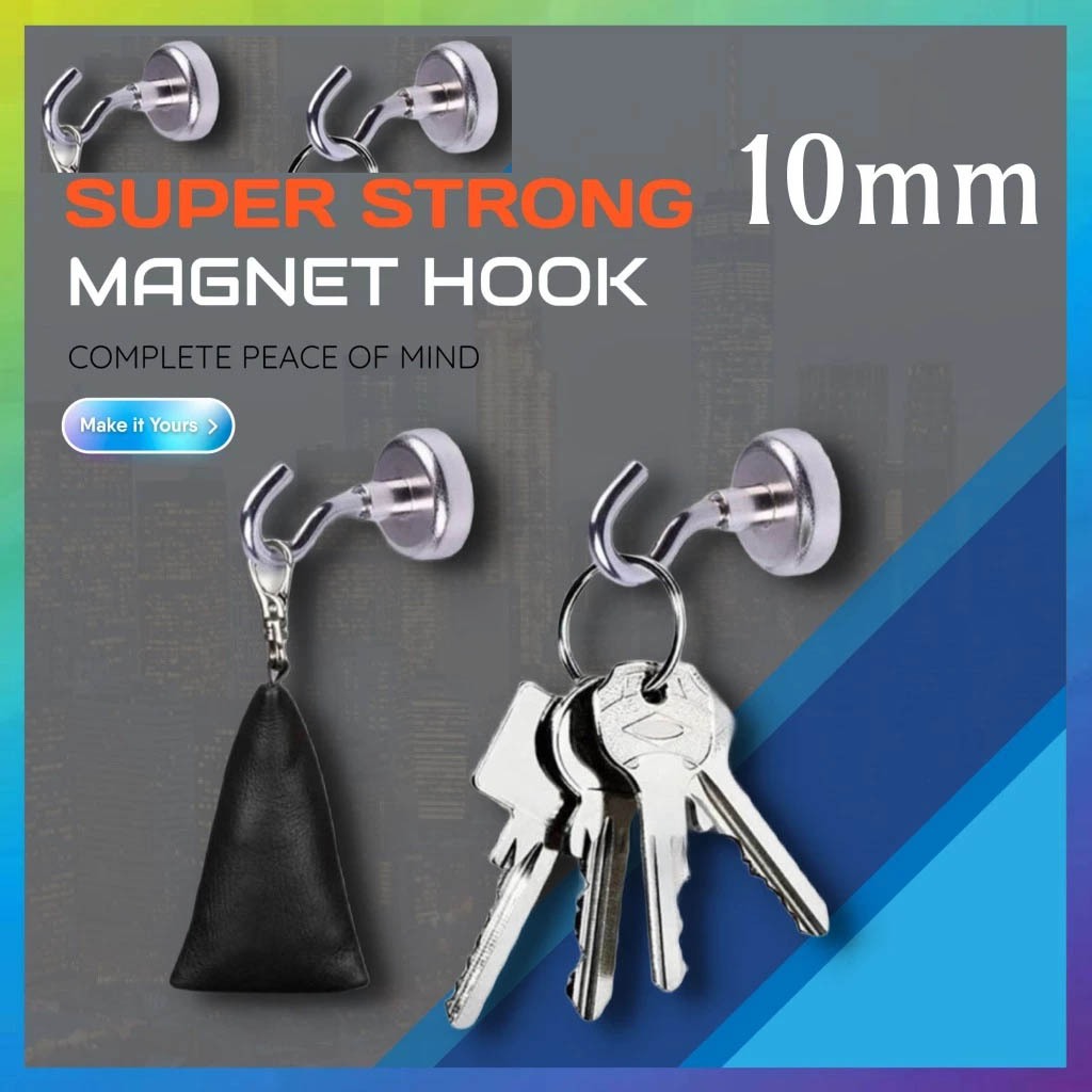 Gantungan Magnet 10mm Hook Neodynium STRONG Gantungan Magnet Kulkas 10mm
