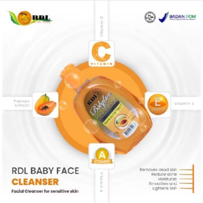 RDL Face Cleanser Pepaya Extract 150 ML / Sabun Pepaya Cair