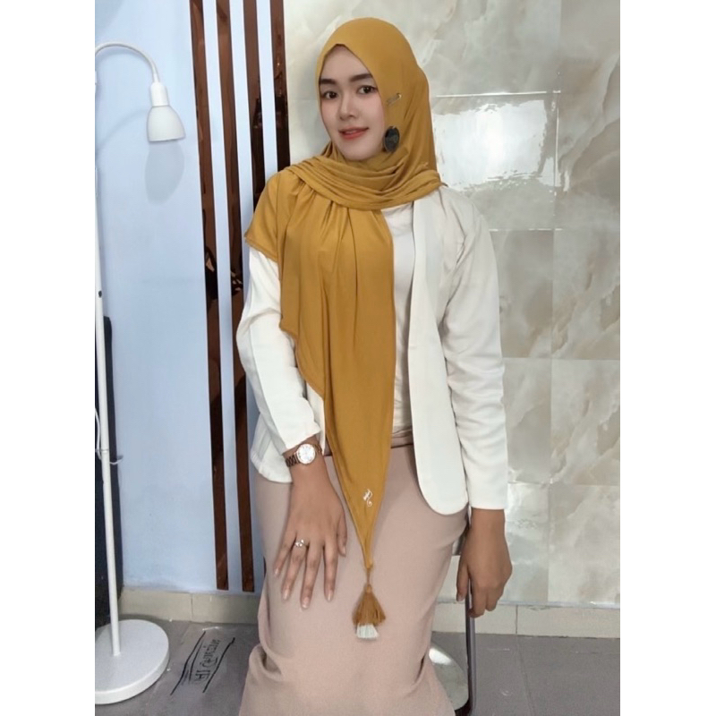 641 JILBAB AL FAEZYA NON PET S3 JAHIT DAGU TASEL /HIJAB S3 INSTAN JERSEY SUPER AF ALFAEZYA ORI BY BU