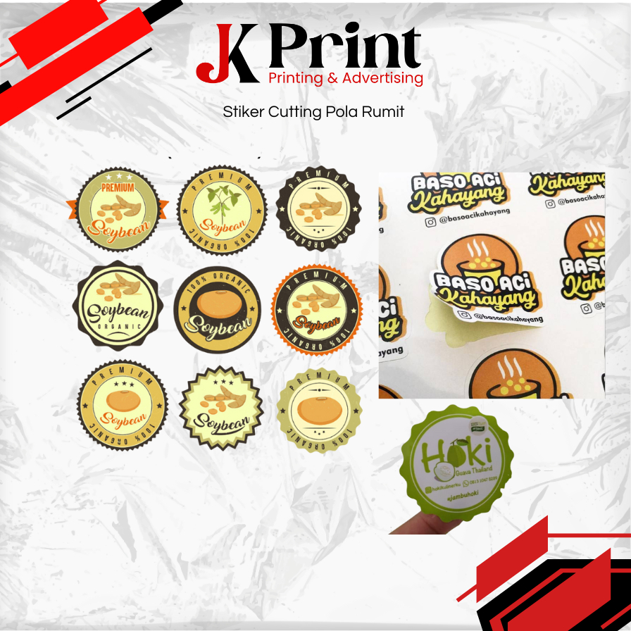 

JELAJAH KARYA- Cetak Stiker Label Makanan (POLA RUMIT)/ Label Kemasan + Cutting / Cetak Stiker Label Online Shop( Min Pembelian 3 pcs)