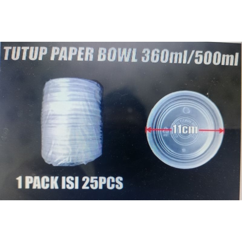 tutup paper bowl rapat 360ml 500ml dan 650ml dan 800ml hanya tutup