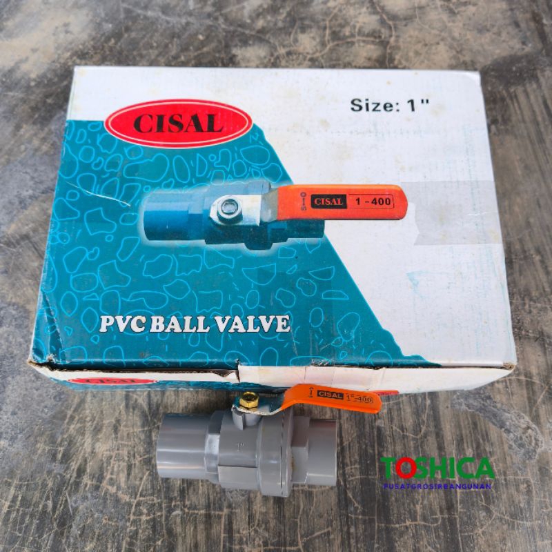 Stop kran gagang plat besi 1 inch CISAL - Ball Valve PVC stop keran