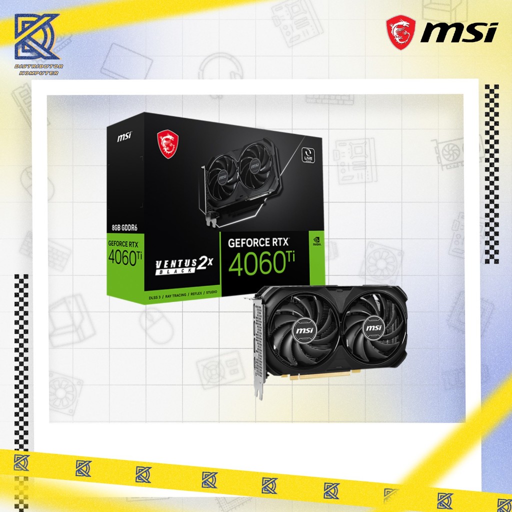 MSI VGA GEFORCE RTX 4060 TI VENTUS 2X BLACK OC 8GB GDDR6 / MSI RTX 4060 Ti VENTUS 2X BLACK 8G OC / M