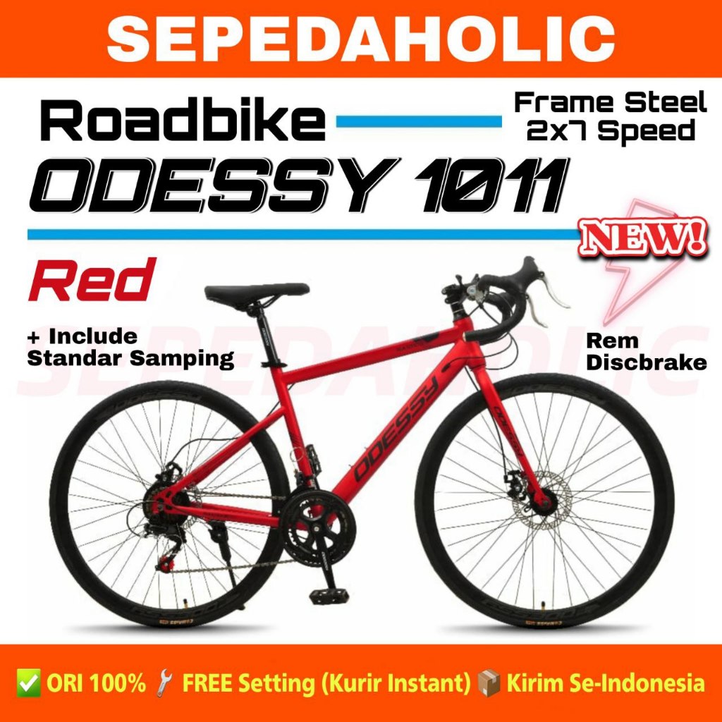 Sepeda Balap Roadbike ODESSY MT 1011 Steel 14 Speed Rem Cakram Remaja Dewasa