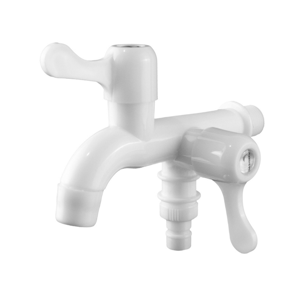 Kran Air Dua arah Kran Shower Cabang Kran Ganda Serbaguna Bahan Plastik SLT-174