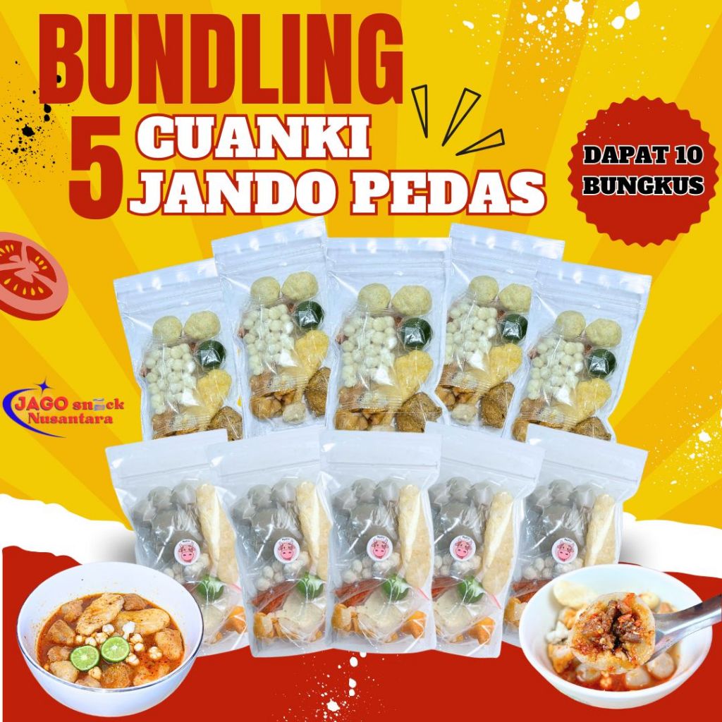 

PAKET BUNDLING 10, BOCI JANDO PEDAS 5PCS MIX CUANKI 5PCS