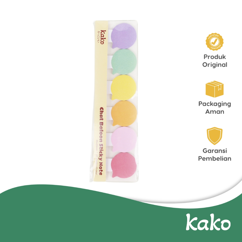 

KAKO STICKY NOTE DIECUT CHAT BALOON 6CLR 45X30MM 20SHT
