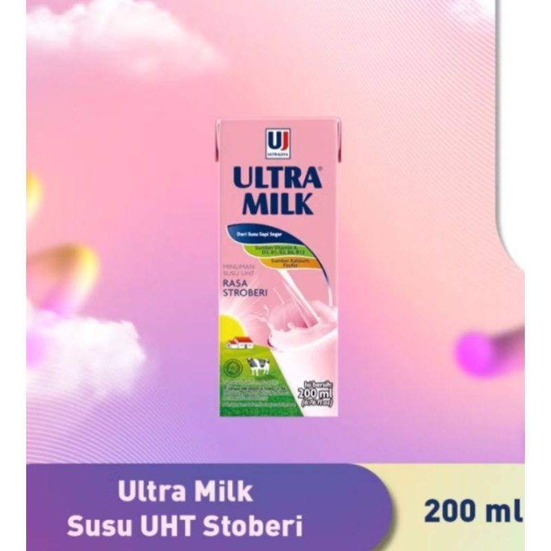 

ULTRA Mimi Kids Susu Kotak Stroberi 125ml / 200ml PER PCS / 3 PCS