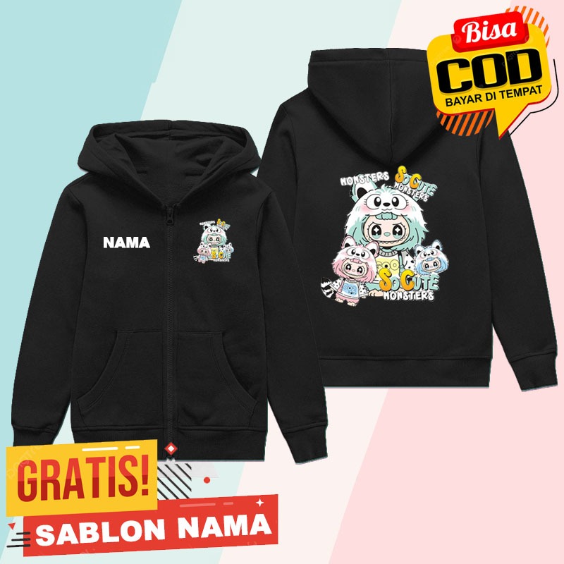 Zipper Labubu Monster / Jaket Anak Laki Laki & Perempuan Labubu Monster