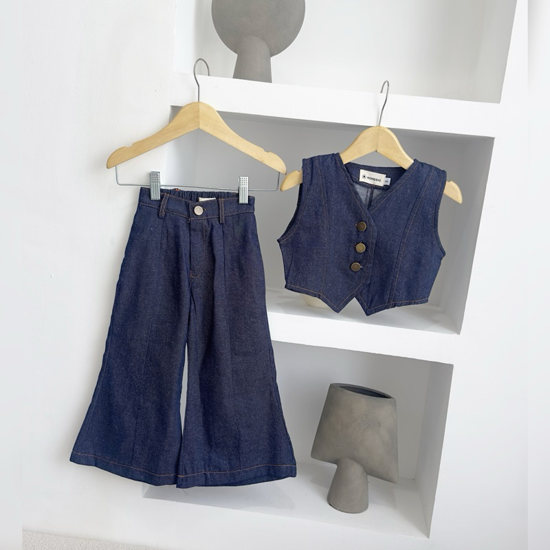Stelelan Denim anak cewek Jennie vest denim anak | rompi jeans anak