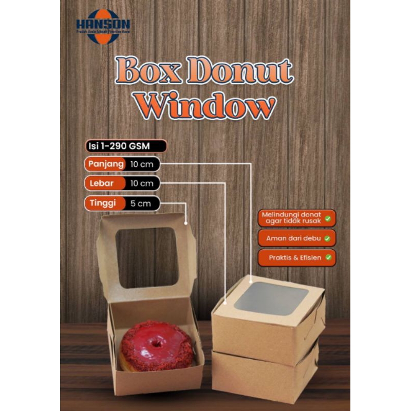 DUS DONAT  ISI SATU - BOX DIMSUM - BAHAN CRAFT-BOX DONAT