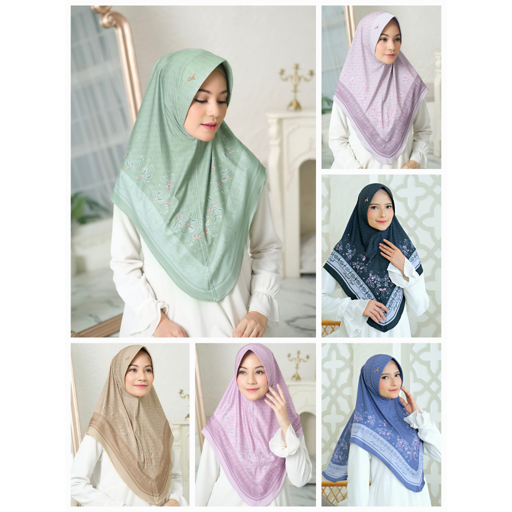 HIJAB PAD INSTAN MOTIF / HIJAB PRINTING BERGO INSTAN MOTIF BUNGA JERSEY ZOYA PREMIUM