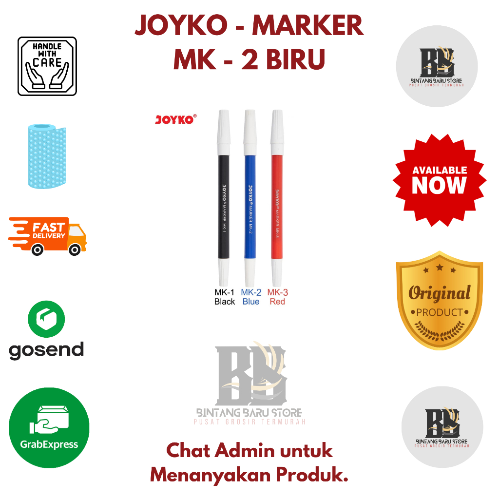 

[HARGA 1 LUSIN] JOYKO - SPIDOL PENANDA / MARKER - MK - 2 BIRU