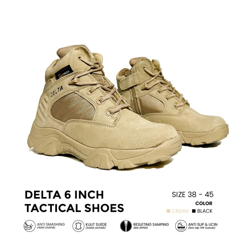 Sepatu Tactical Delta Cordura 6 Inci Sepatu Taktis Pria 6 Inch Anti Smashing