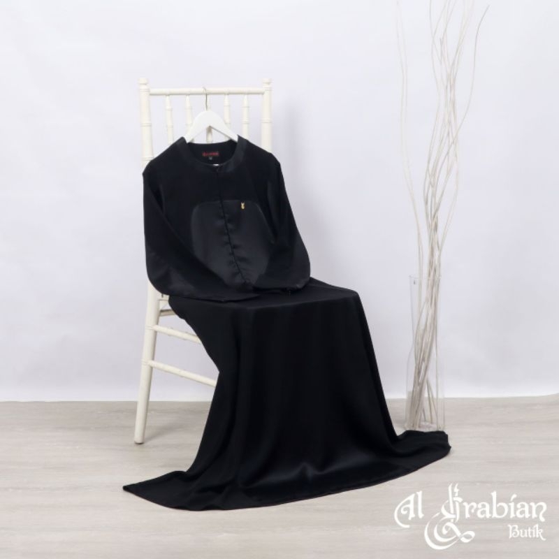 Gamis Glamour Black Al Arabian Butik size XS /gamis jetblack/gamies eid series/gamis syar'i