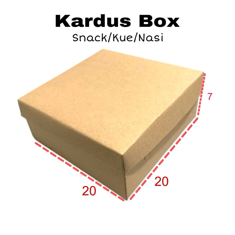

dus nasi/snack/kue. kardus nasi kotak uk 20x20x7.