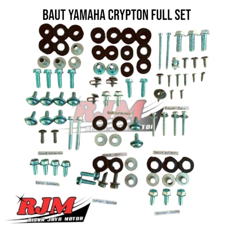 Baut Crypton Motor/ Baut Body Motor Crypton/Baut Lengkap Crypton / Yamaha Crypton Full Set/ Baut Yam