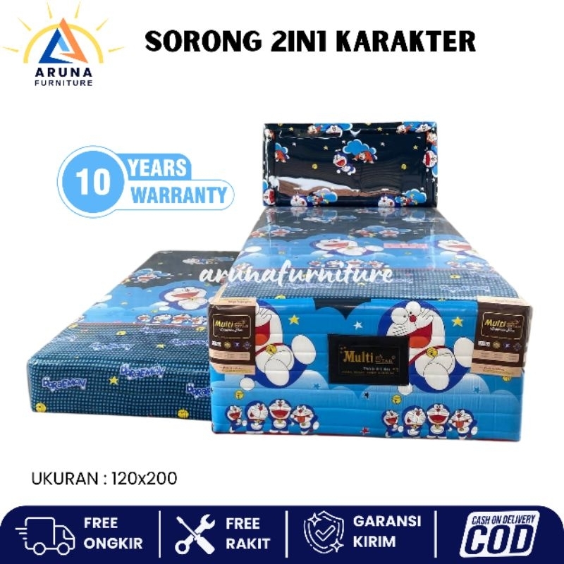 Kasur Sorong 2in1 Karakter Kasur Anak Minimalis Spring Bed Sorong