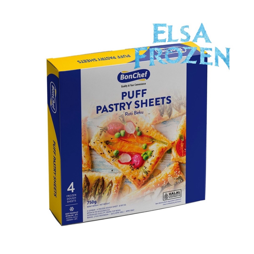 

BONCHEF PUFF PASTRY 750GR ISI 4 LEMBAR / PUFF PASTRI / BAKERY